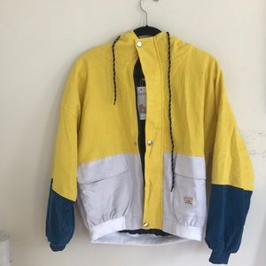 Zaful Hooded Corduroy Color Block Jacket-  unisex